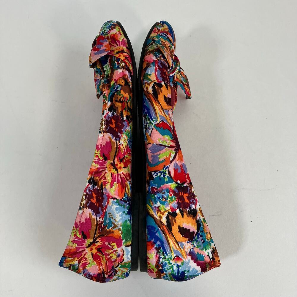 American Eagle Sz 8 Ainsley Boho Floral Ballet Flats w Bow Textile Upper Y2K 90s - Picture 12 of 16